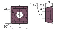 Пластина фрезерная APGT1135PDER - TN UN707