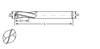 Фреза твердосплавная сферическая 2Z D2xR1x50x2 AL
